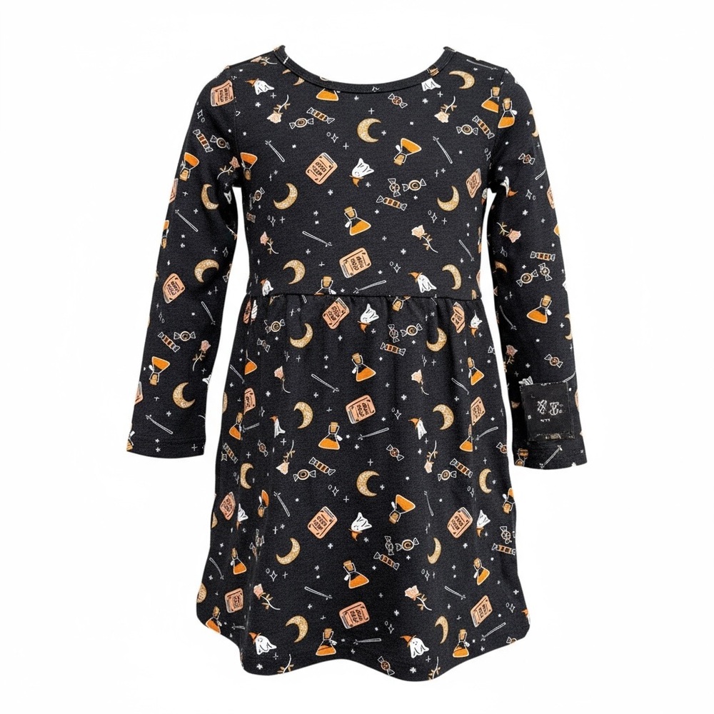Carter’s Halloween Magic Potions Dress Toddler Girls Black Long Sleeve Fall‎ NWT